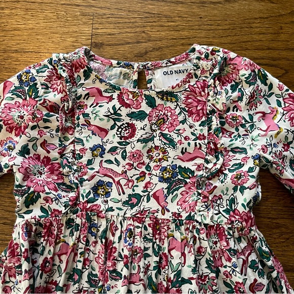 Old Navy Long Sleeve Ruffle Woodland Print Dress with Legging, Size 4T - Picture 5 of 11